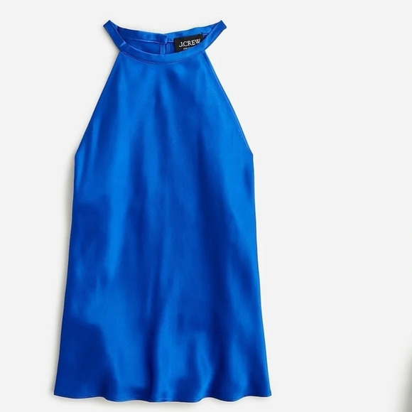 J Crew Collection Amber Tank Top Luster Crepe Royal Tanzanite - Picture 9 of 9